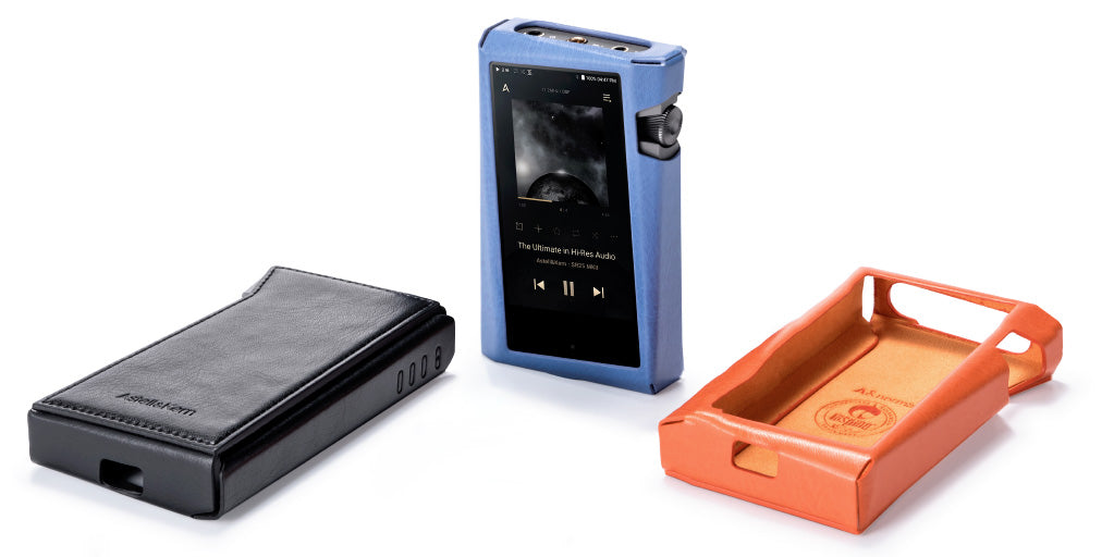 Astell&Kern SR25 MKII Leather Case, black, orange & denim blue