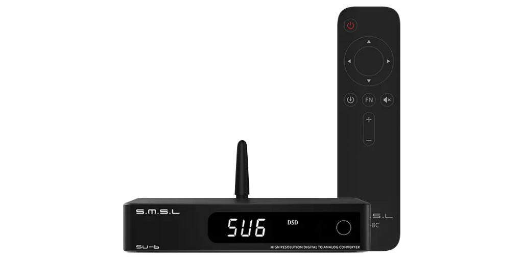 SMSL SU-6 Desktop Mini HiFi Audio DAC, unit with remote | Headphones.com