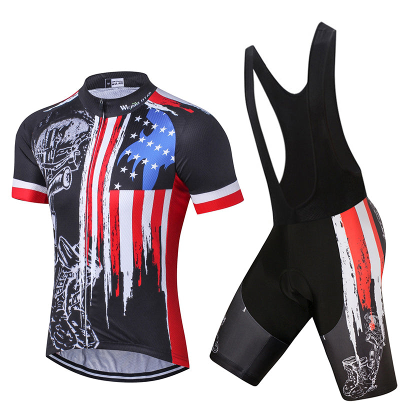 cycling jersey and bib shorts set