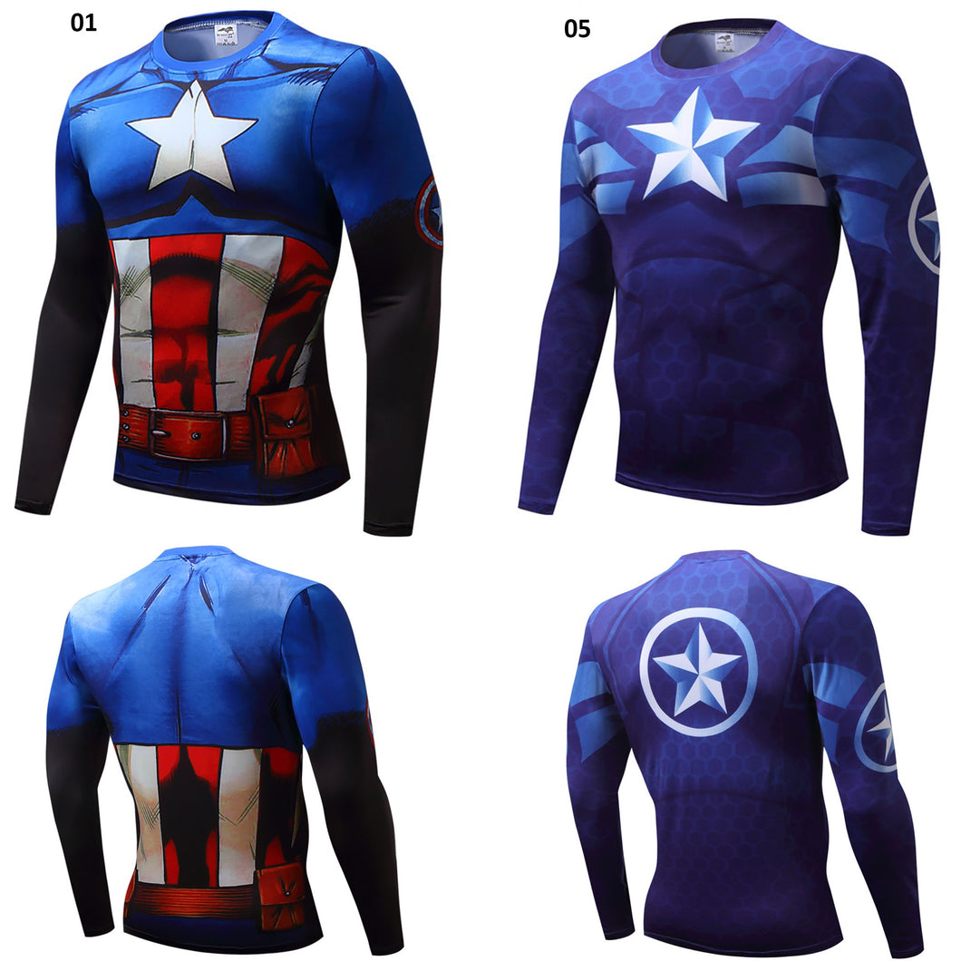 captain america long sleeve compression shirt