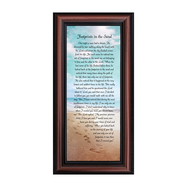 Footprints in the Sand Beach Wall Art, Footprints Poem for Comfort and ...