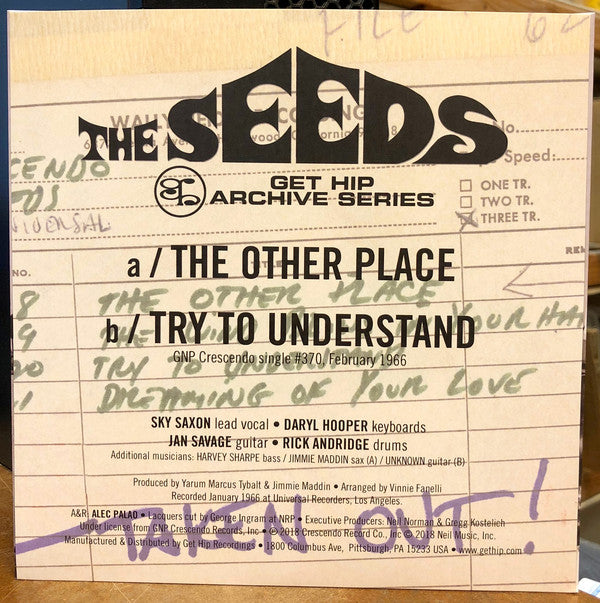 The Seeds | The Other Place / Try To Understand (New)