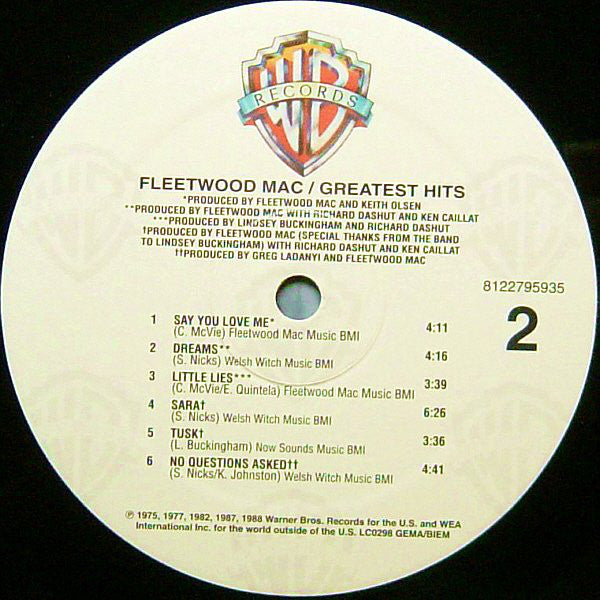 Fleetwood Mac Greatest Hits New Tunnel Records Beach Goods