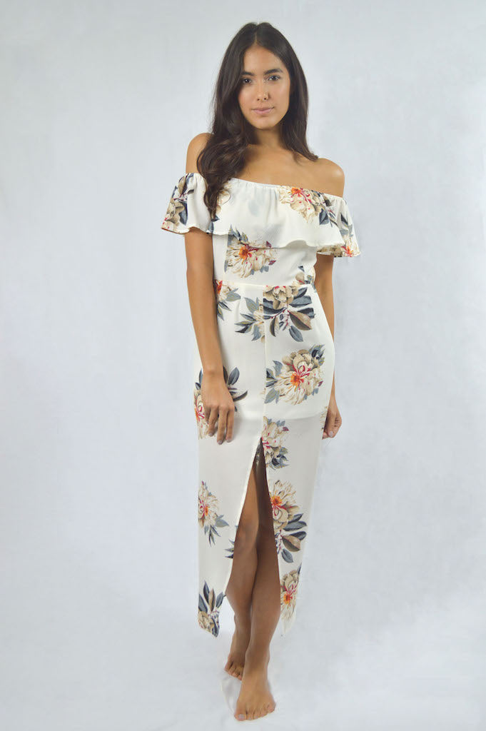 summer off shoulder maxi dress