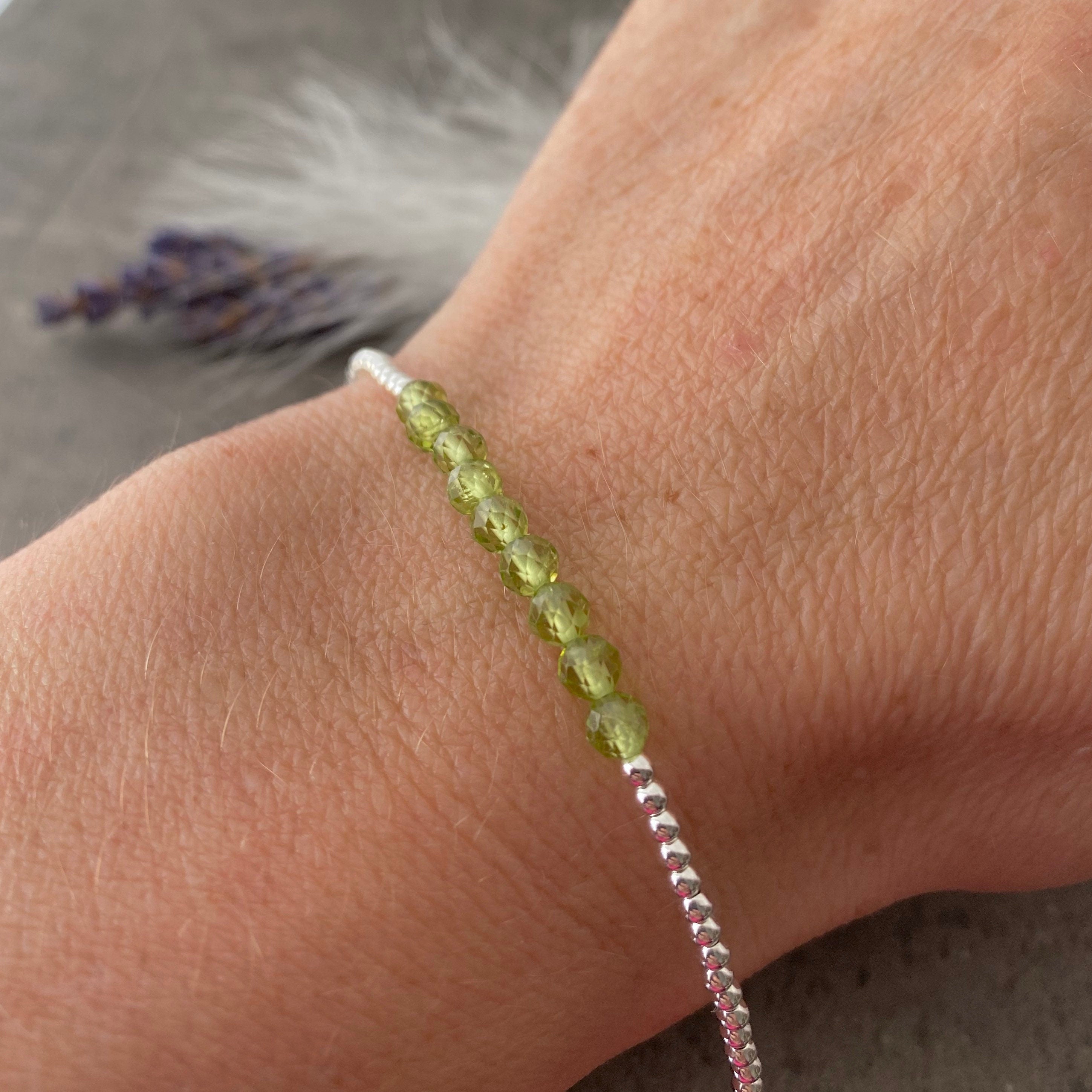 Barcelona Silver August Birthstone Bracelet Green Amethyst | Auree Jewelry  | Wolf & Badger