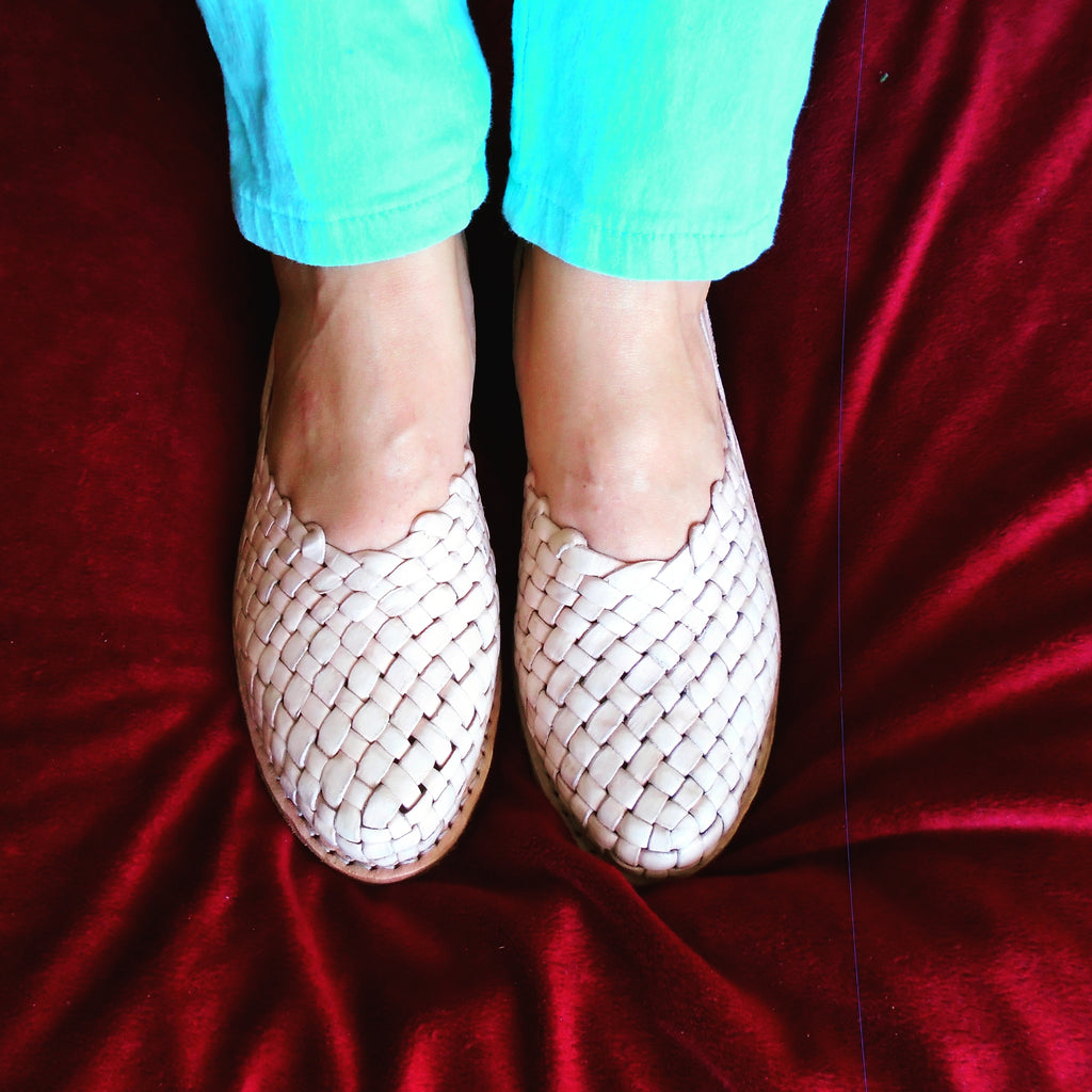 white mexican huaraches