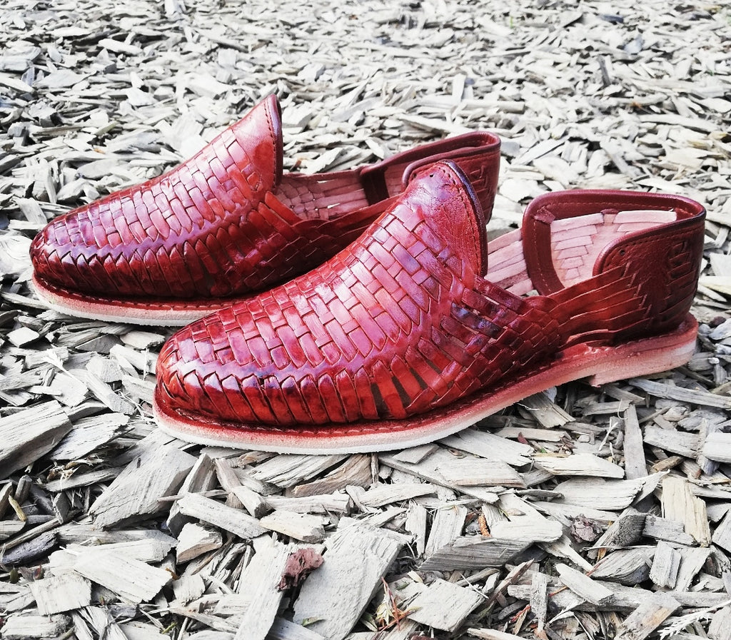 red mexican huaraches