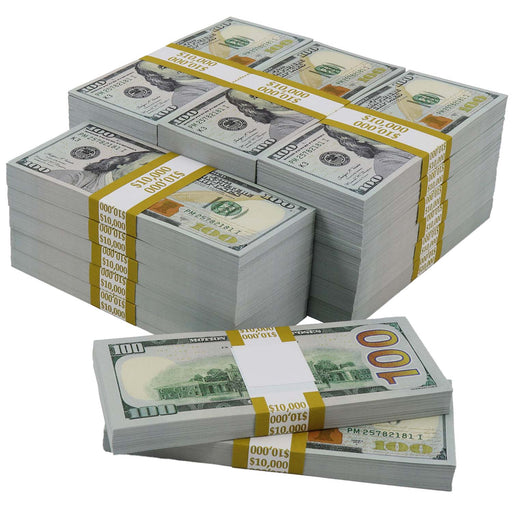 Money Prop - New Style $50's Crisp New $5,000 Full Print Stack —