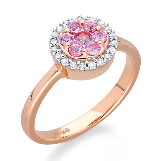 natural pink sapphire ring