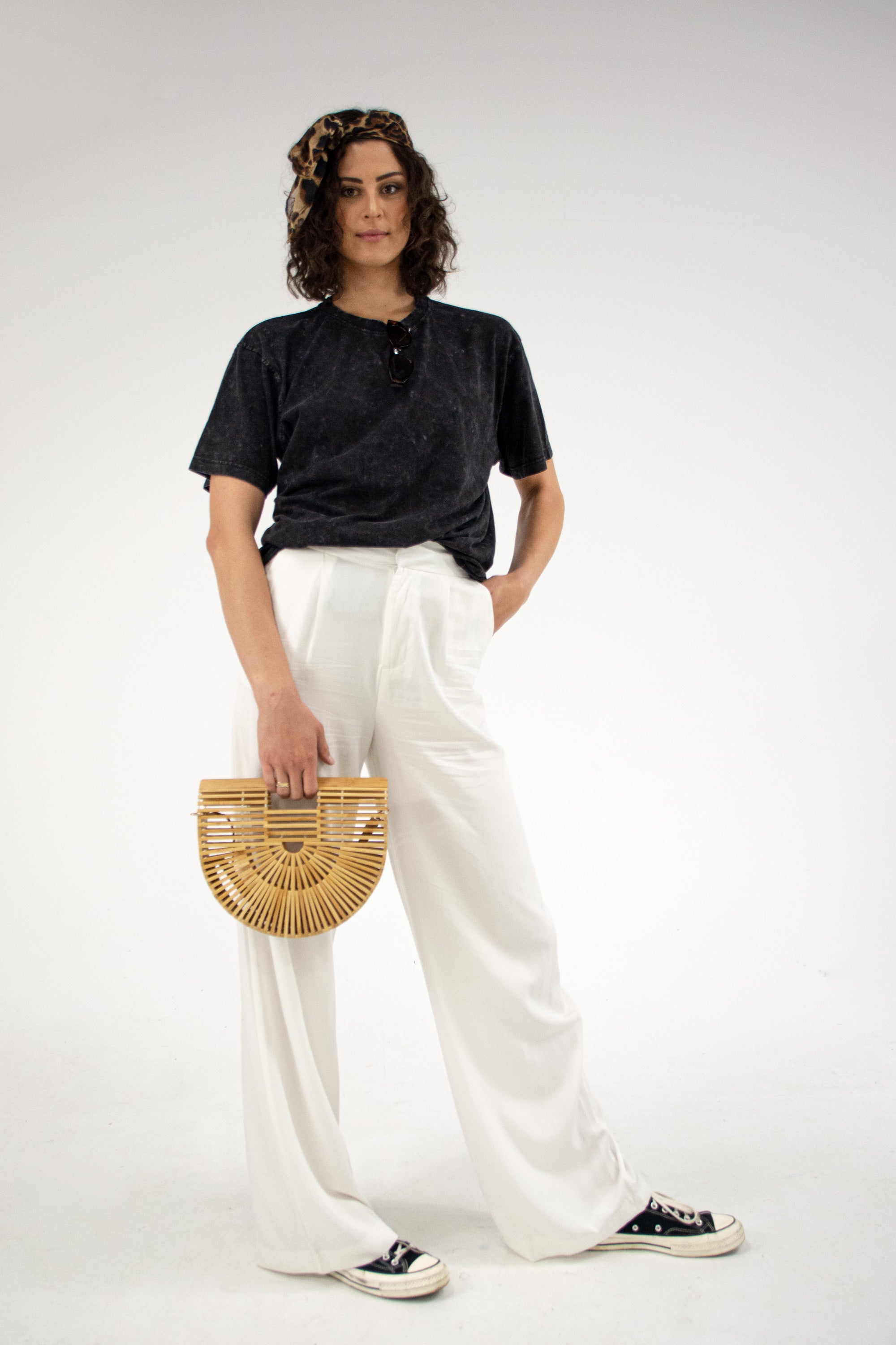 High Waisted Wide Leg Pants - Beige - HEIGHT-OF-FASHION