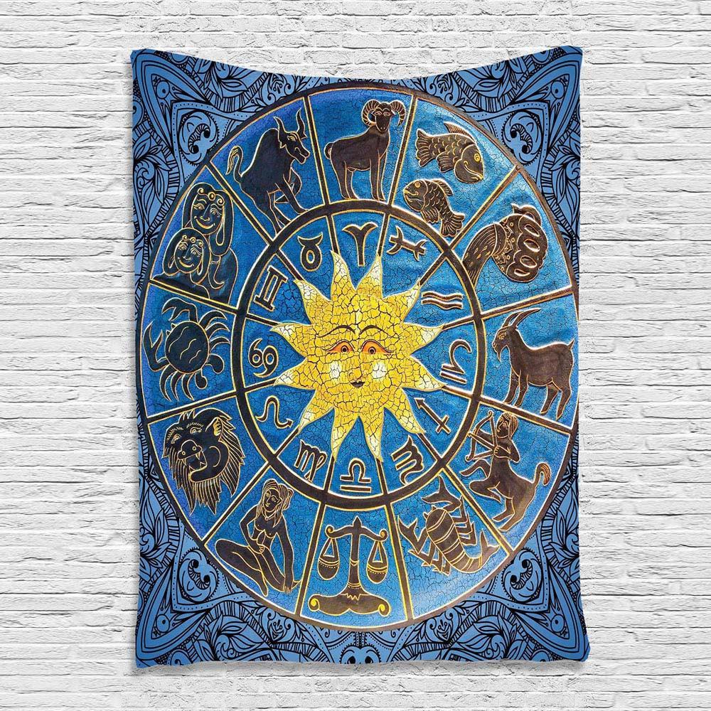 Zodiac & Sun Tapestry/Wall Hanging/Cover Up – Astrology By Melody