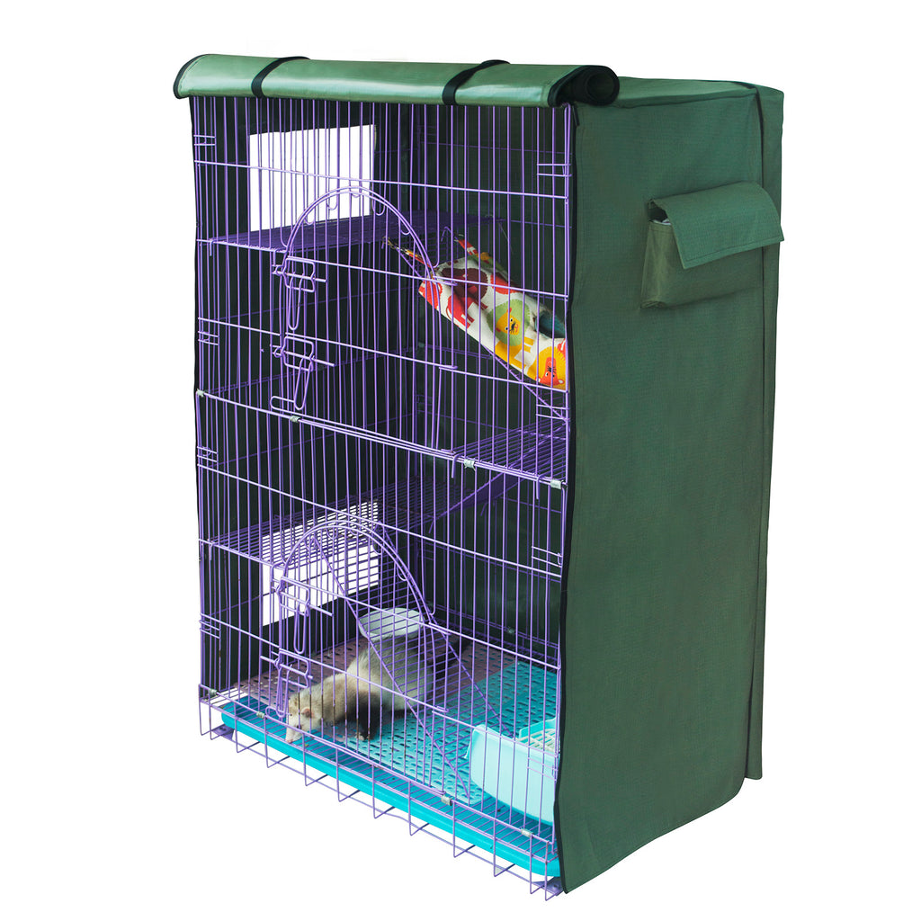 purple and green ferret cage