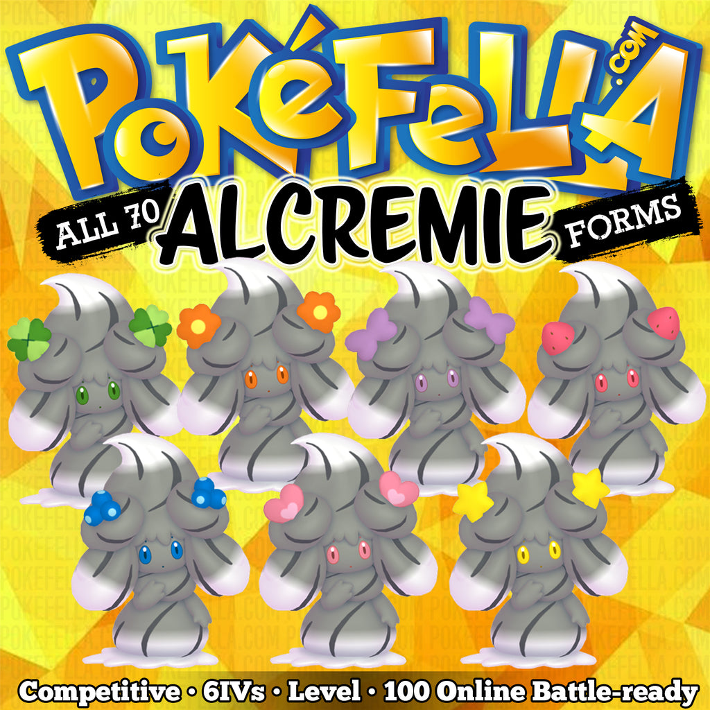 All 70 Alcremie Forms Gigantamax Bundle Competitive 6ivs Level Pokefella Pokemon Genning Editing Trading Services