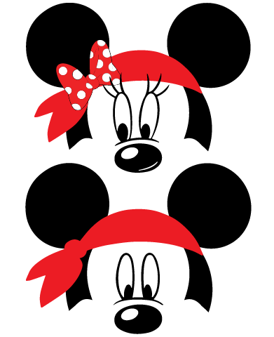 Mickey And Minnie Mouse Pirate Bandana