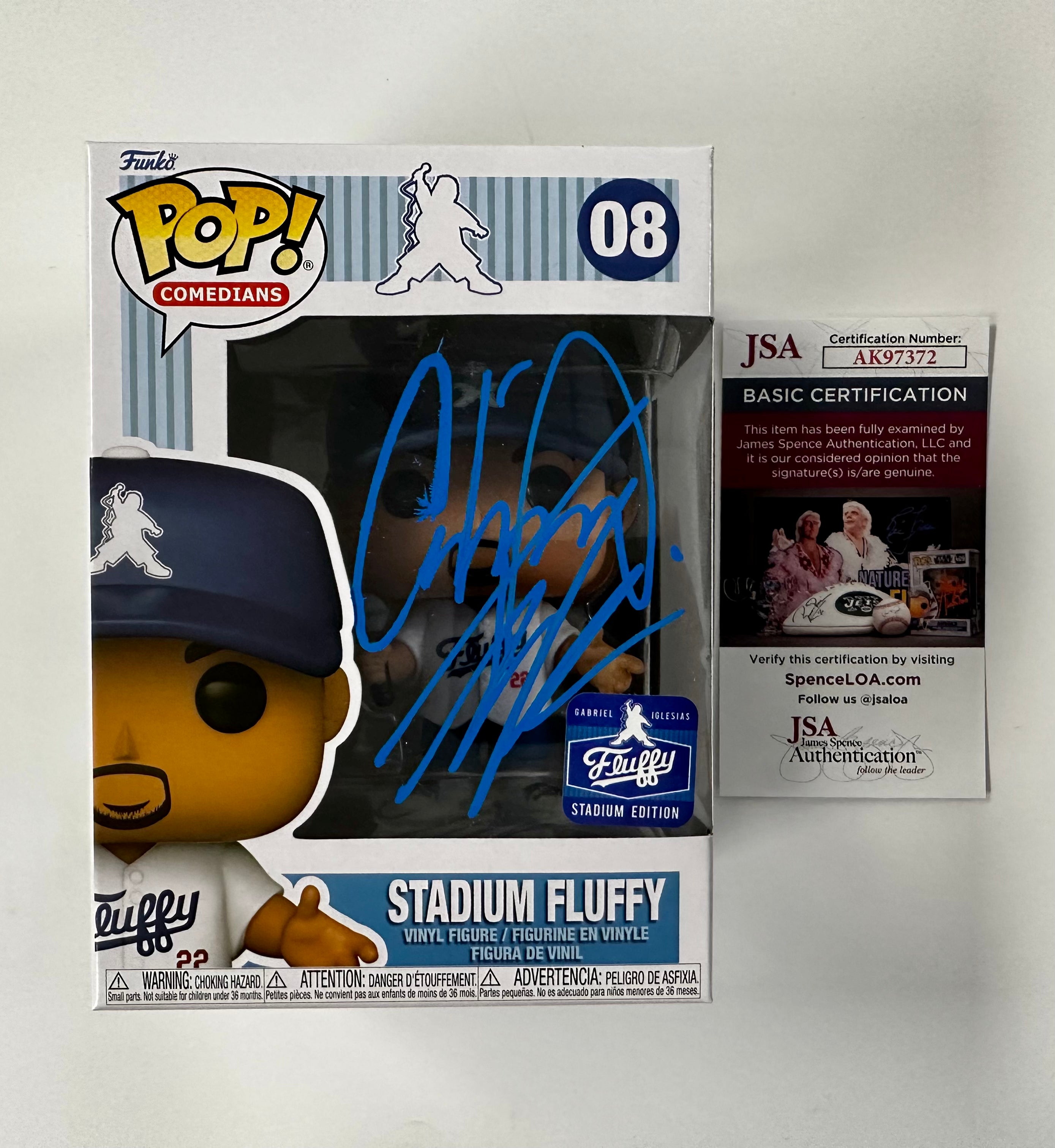 Gabriel “FLUFFY” Iglesias Signed Stadium Series Dodgers Funko Pop! With JSA COA