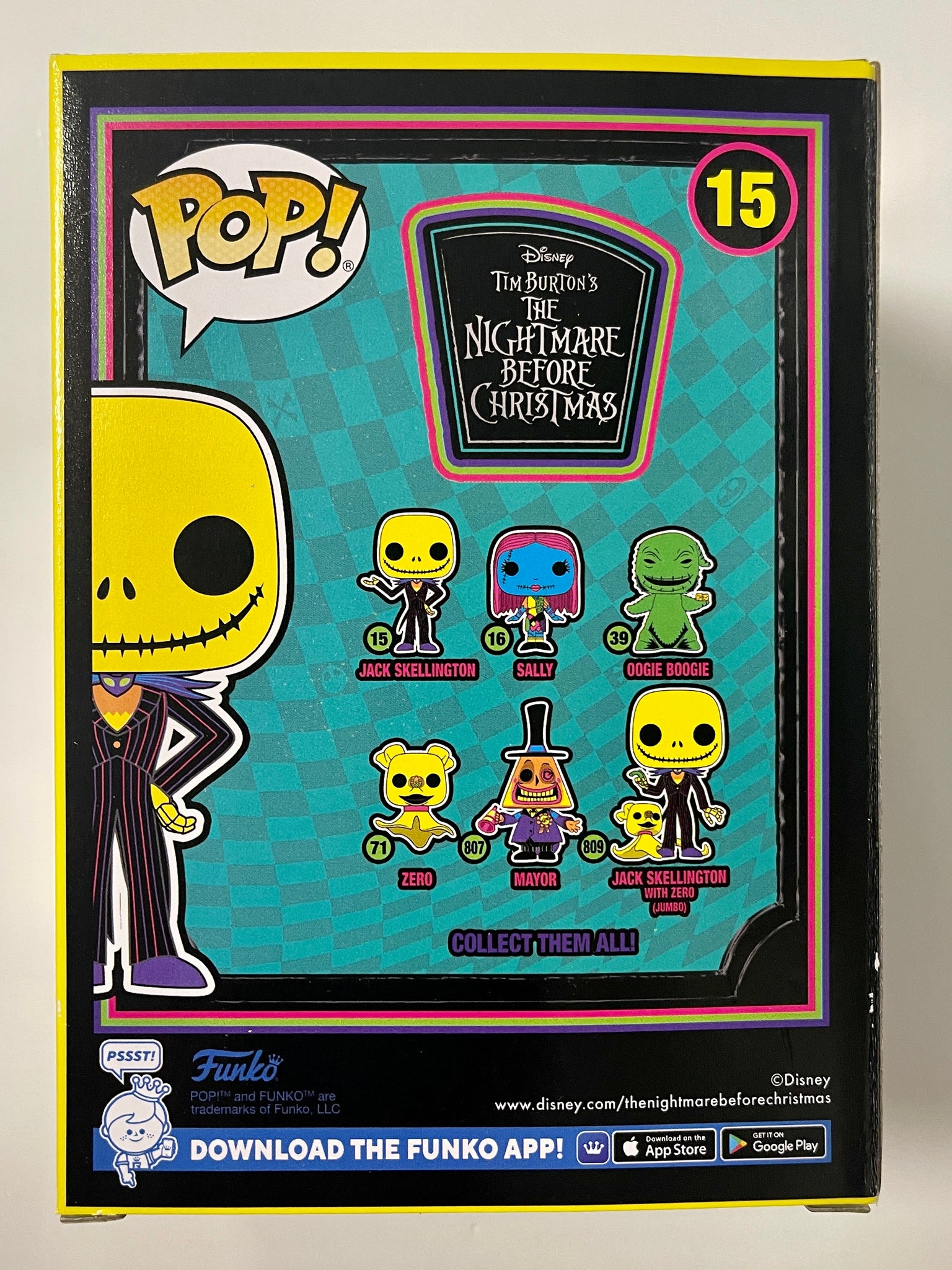 Funko Pop Disney Black Light Jack Skellington 15 Nightmare Before Ch Mustang Comics