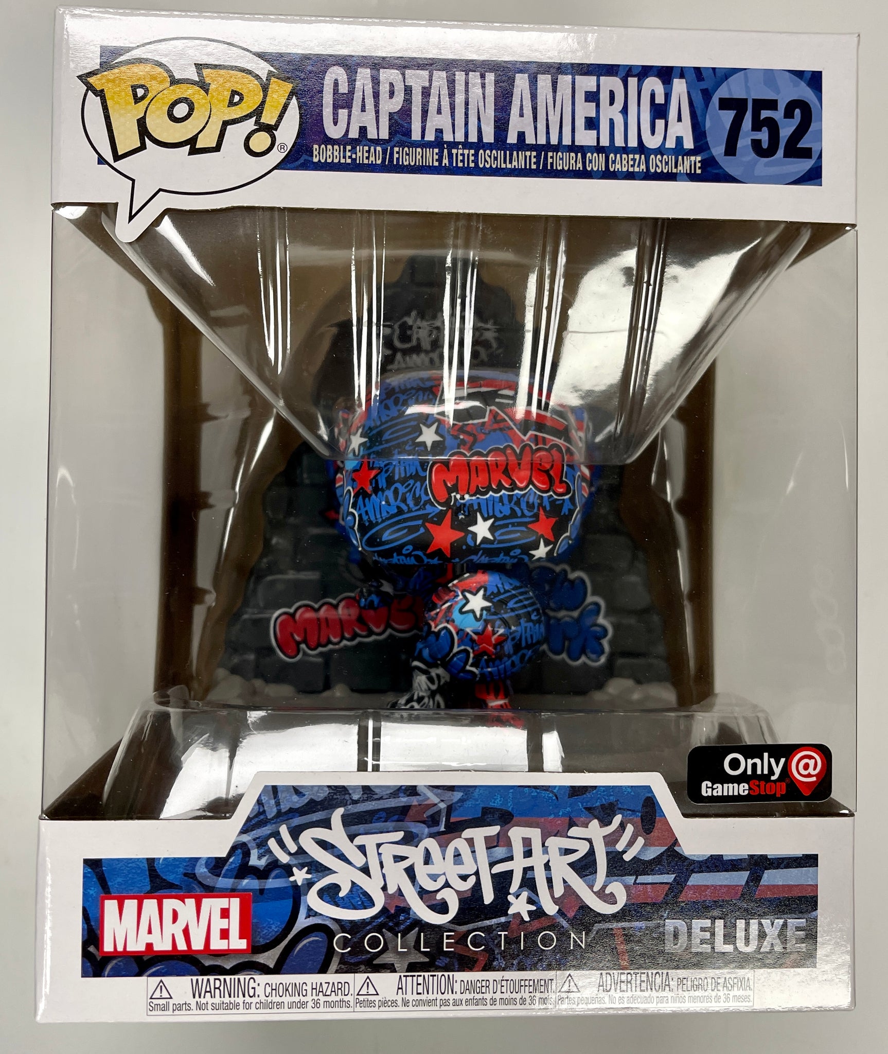 captain america street art funko pop