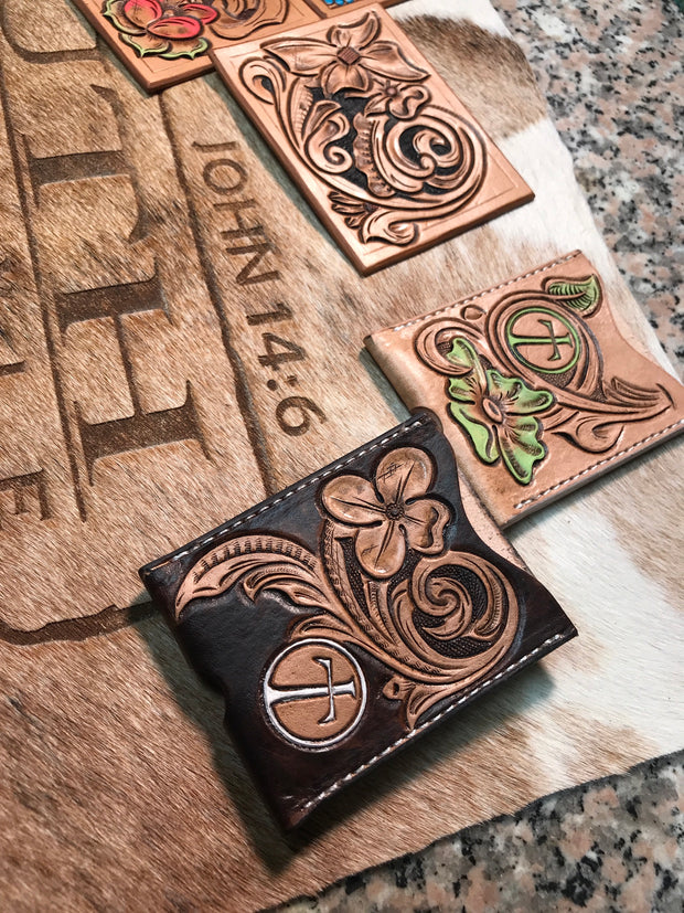 Buy Custom Made Exotic Leather Card Wallets, made to order from Saxon  Leather art