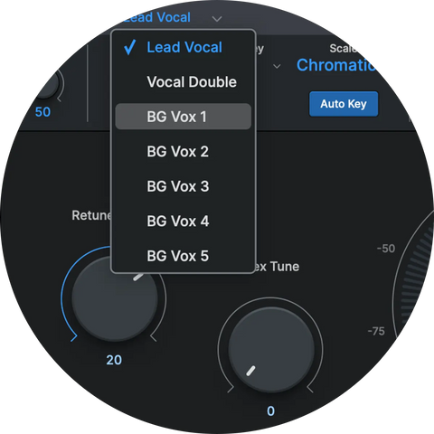 Multi-View lets you quickly switch between separate Auto-Tune tracks in a single window to process multiple vocals, faster.