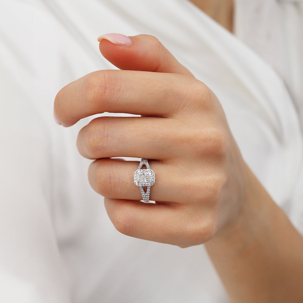 Everly split shank diamond engagement ring from Lily Arkwright