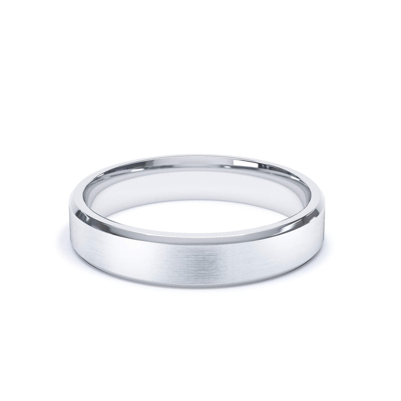 - Satin Polish Wedding Band Bevelled Edge 18k White Gold – Lily Arkwright