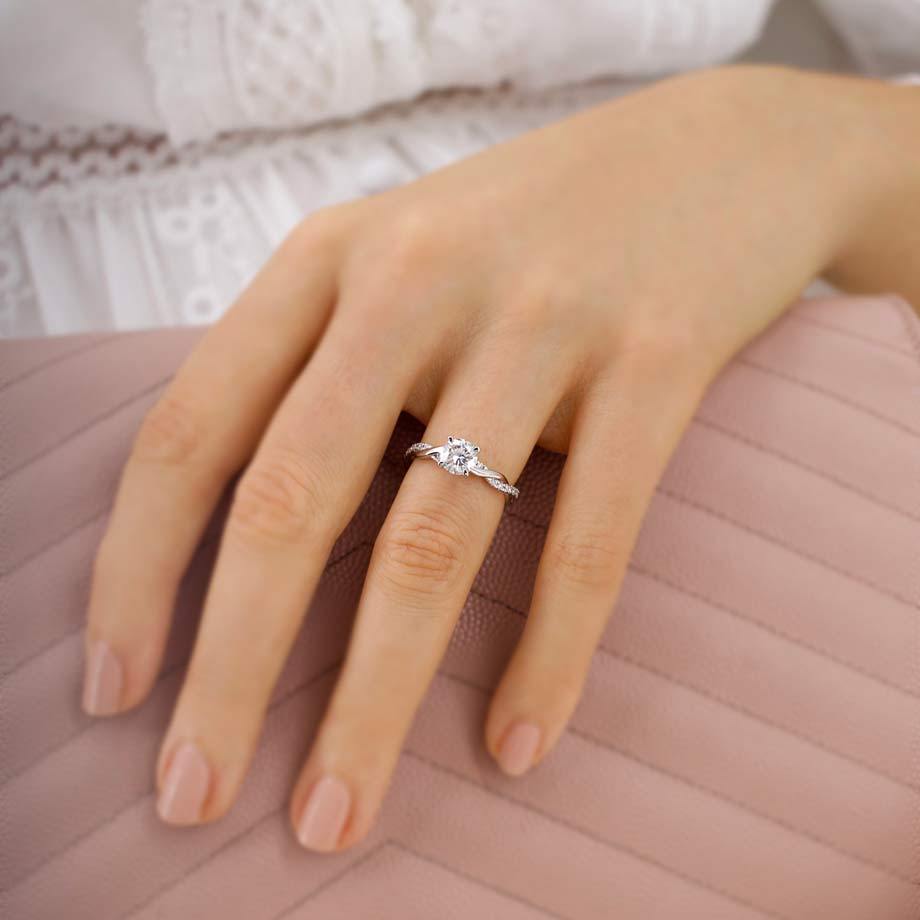 EDEN - Moissanite & Diamond Tone Rose Gold Vine Engagement Ring Lily Arkwright