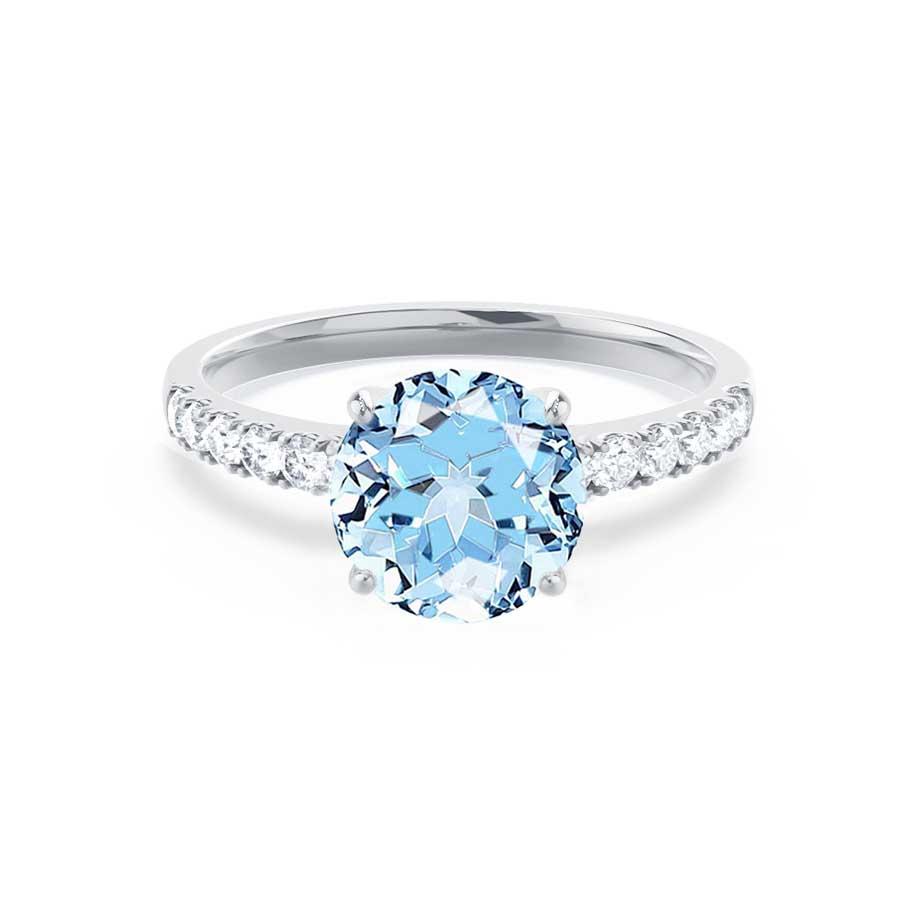 GISELLE - Chatham® Aqua Spinel & Diamond 18k White Gold Ring | Lily ...