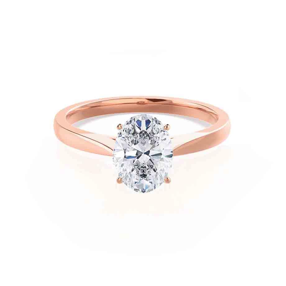 Isabella Oval Moissanite 18k Rose Gold Solitaire Ring – Lily Arkwright