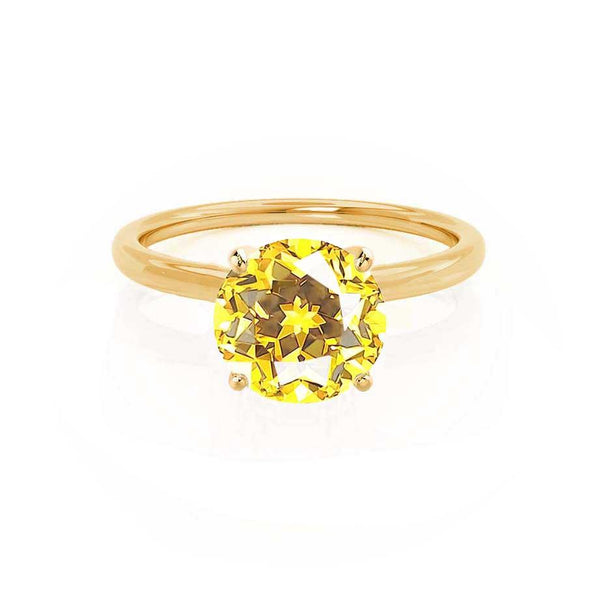 LULU - Round Yellow Sapphire 18k Yellow Gold Petite Solitaire Ring Engagement Ring Lily Arkwright