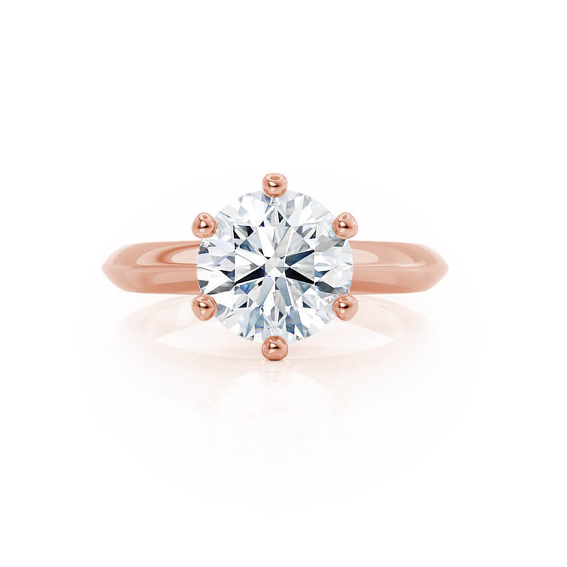 Serena Round lab diamond 18k Rose Gold Solitaire Ring – Lily Arkwright