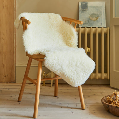 Oyster Shearling Large Sheepskin Cushion