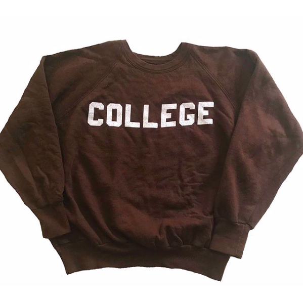 brown college sweatshirt