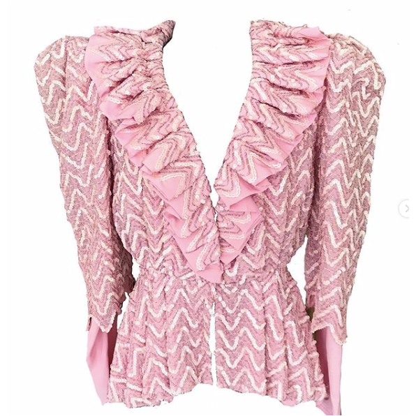 pink sequin cardigan