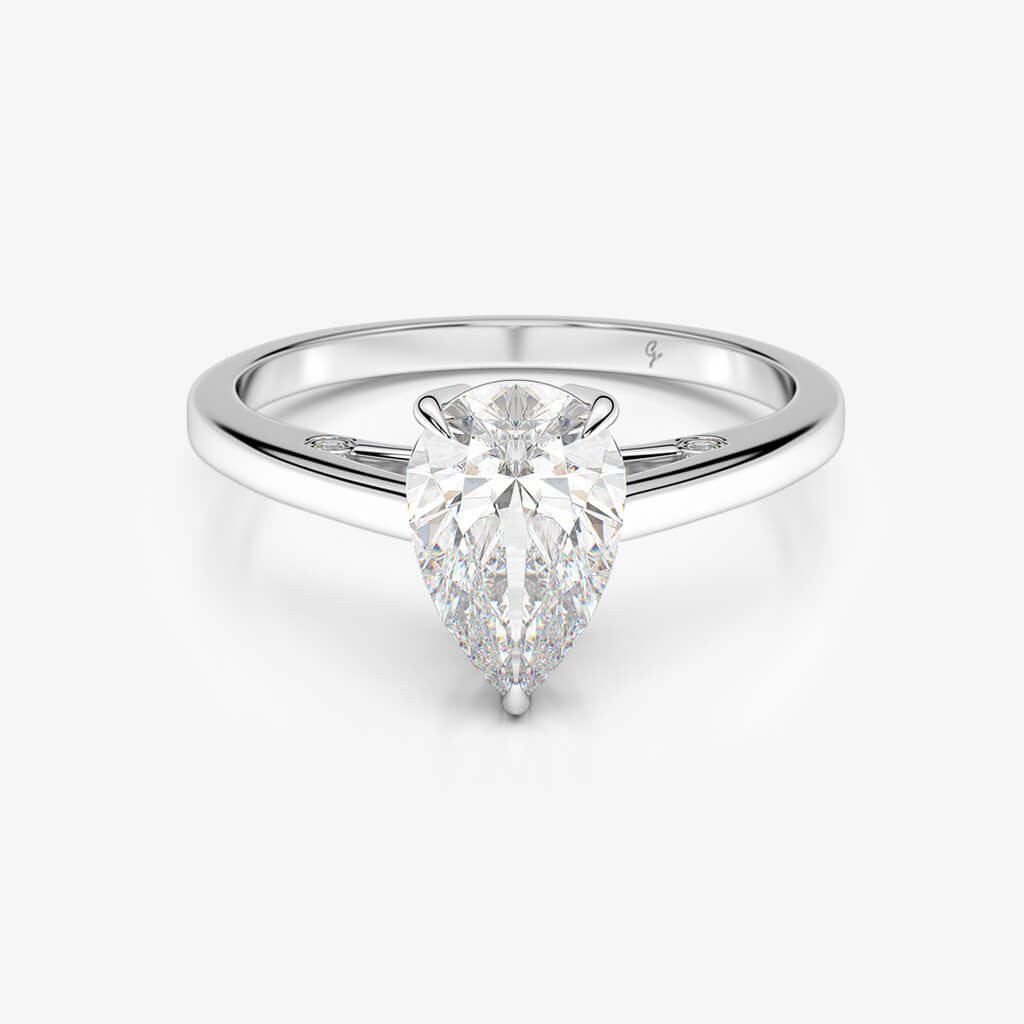 pear solitaire engagement ring