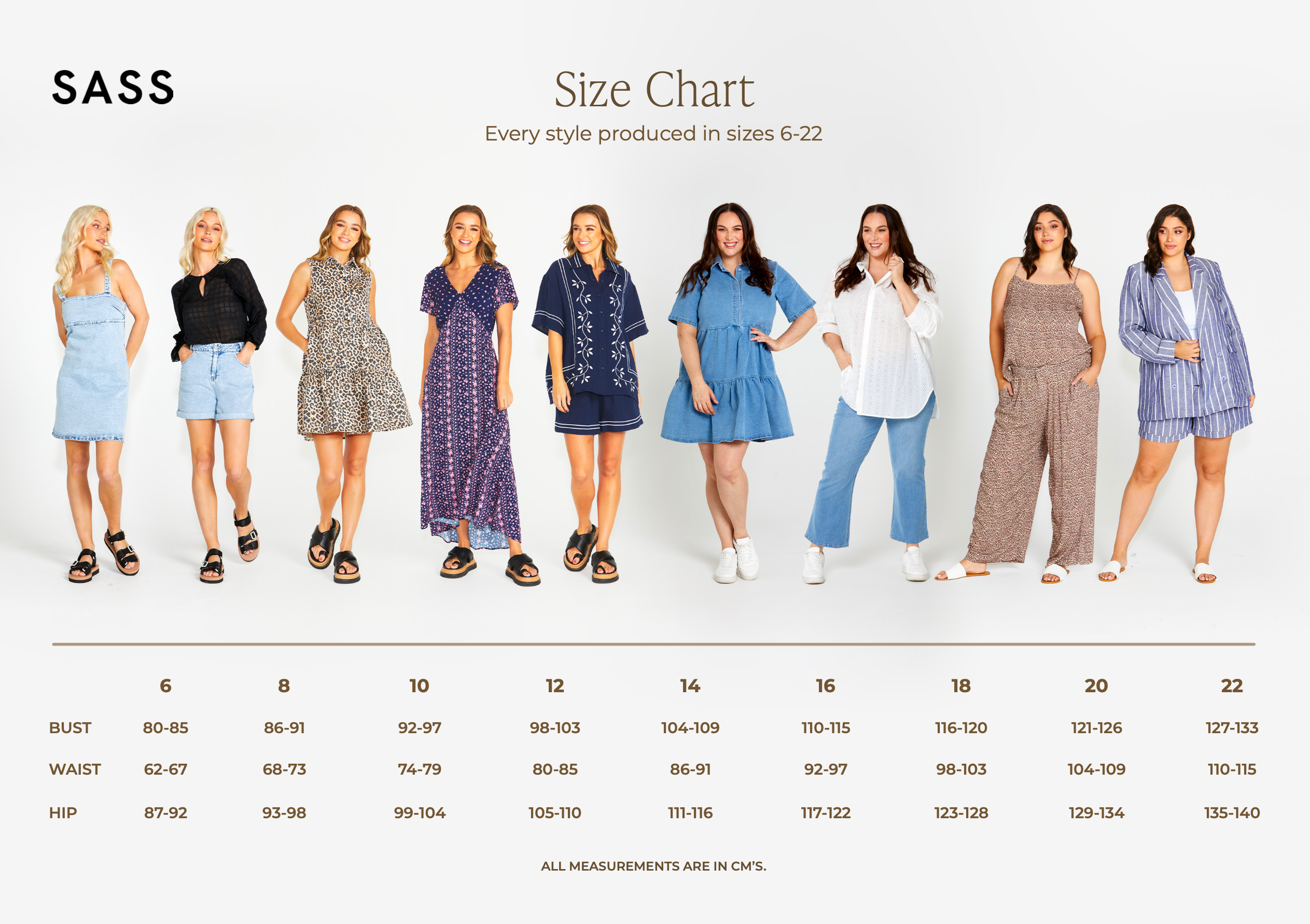 SASS Size chart