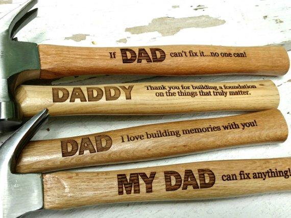 engraved hammer for dad