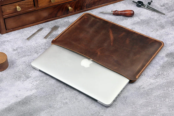 Personalized Real Leather MacBook Sleeve Case
