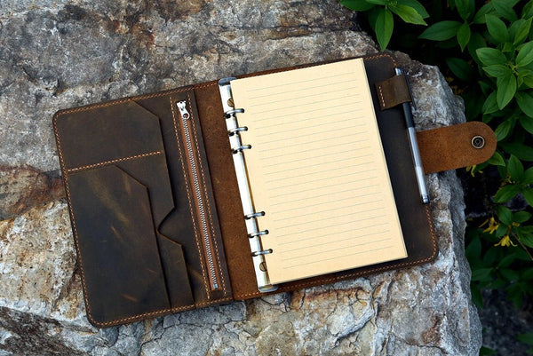 A5 Leather Journal Cover Organizer