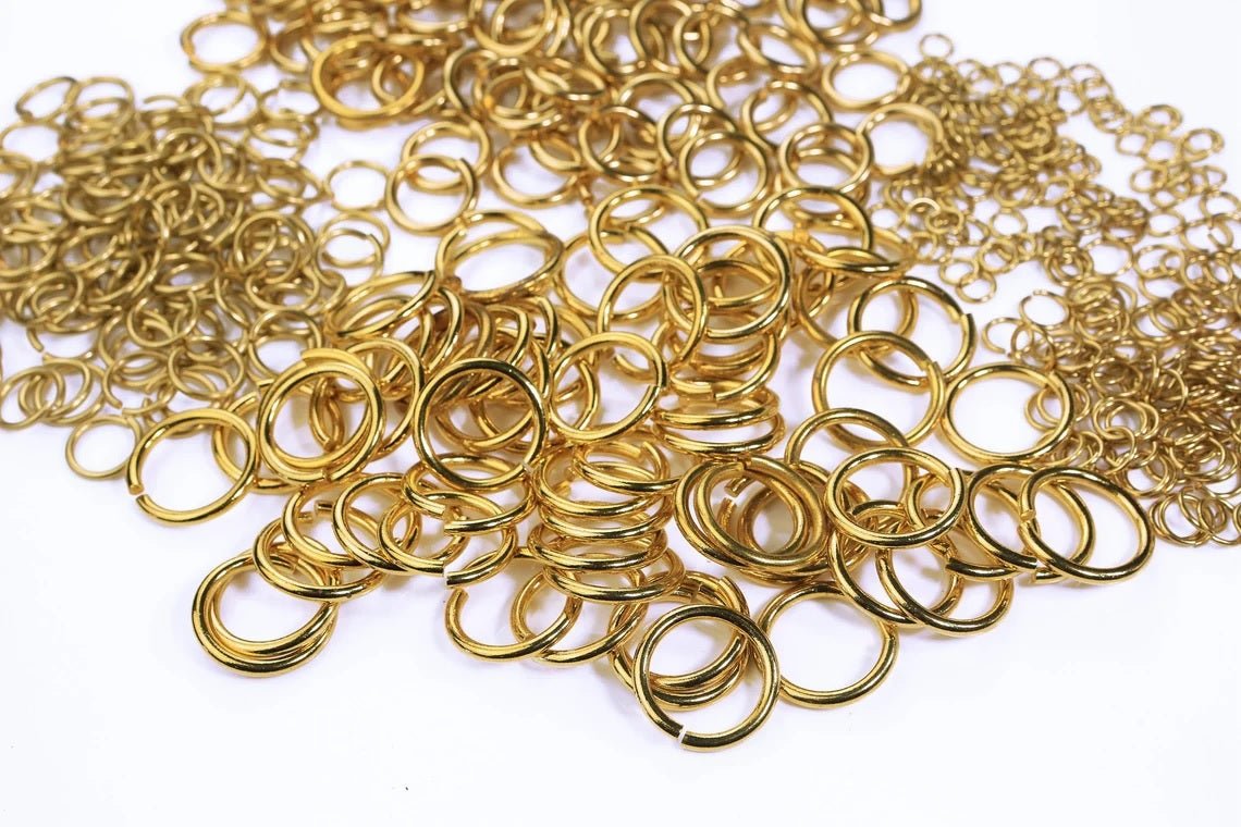 14K Real Gold Plated Brass Metal Round Jump Rings DIY Handmade