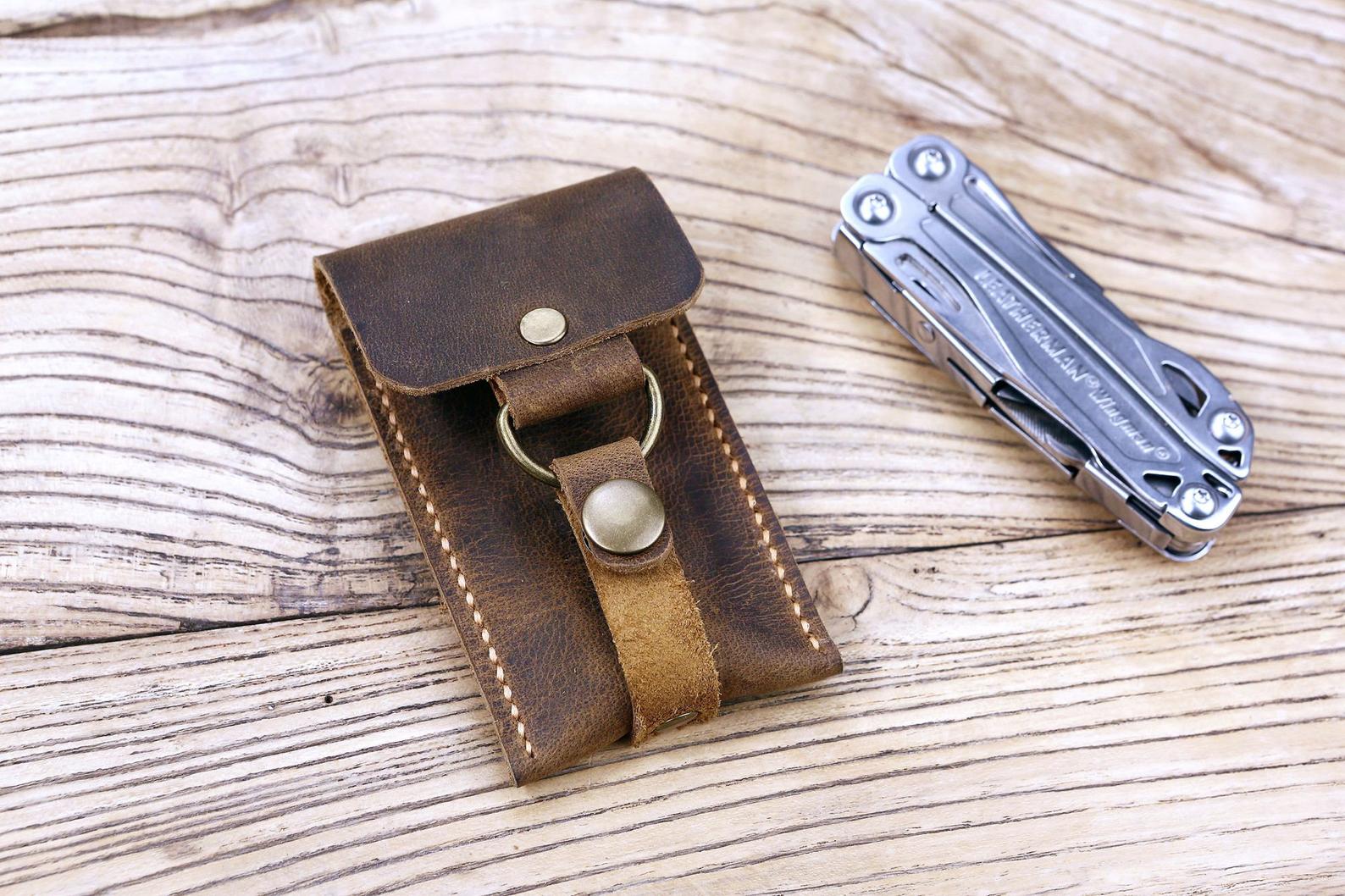 Personalized leather belt holster holder for leatherman wingman