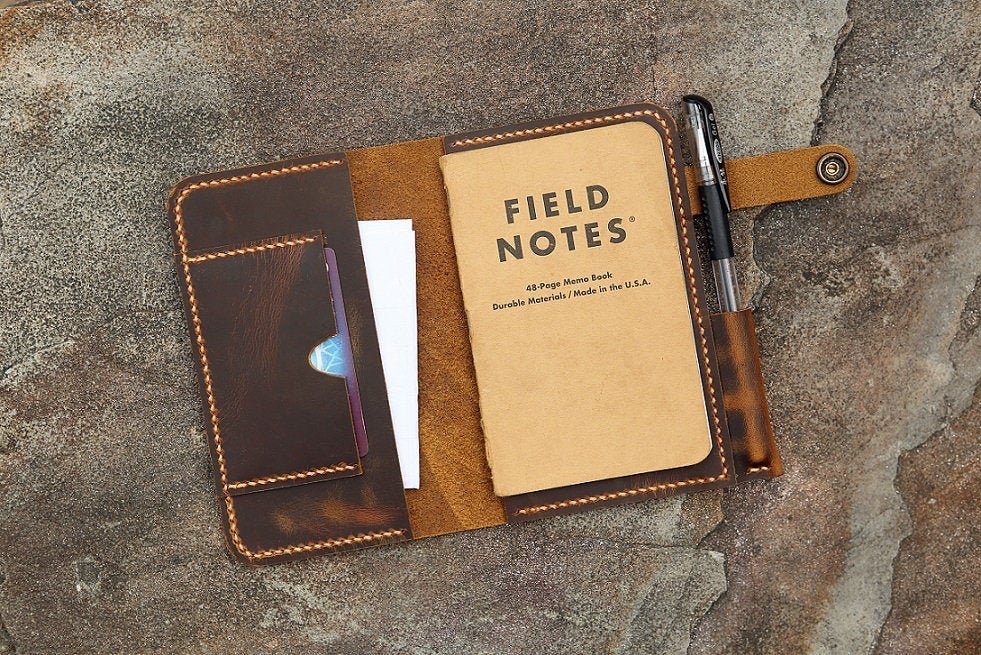 Leather Field Notes Cover, Personalized Field Notes Wallet, Pocket