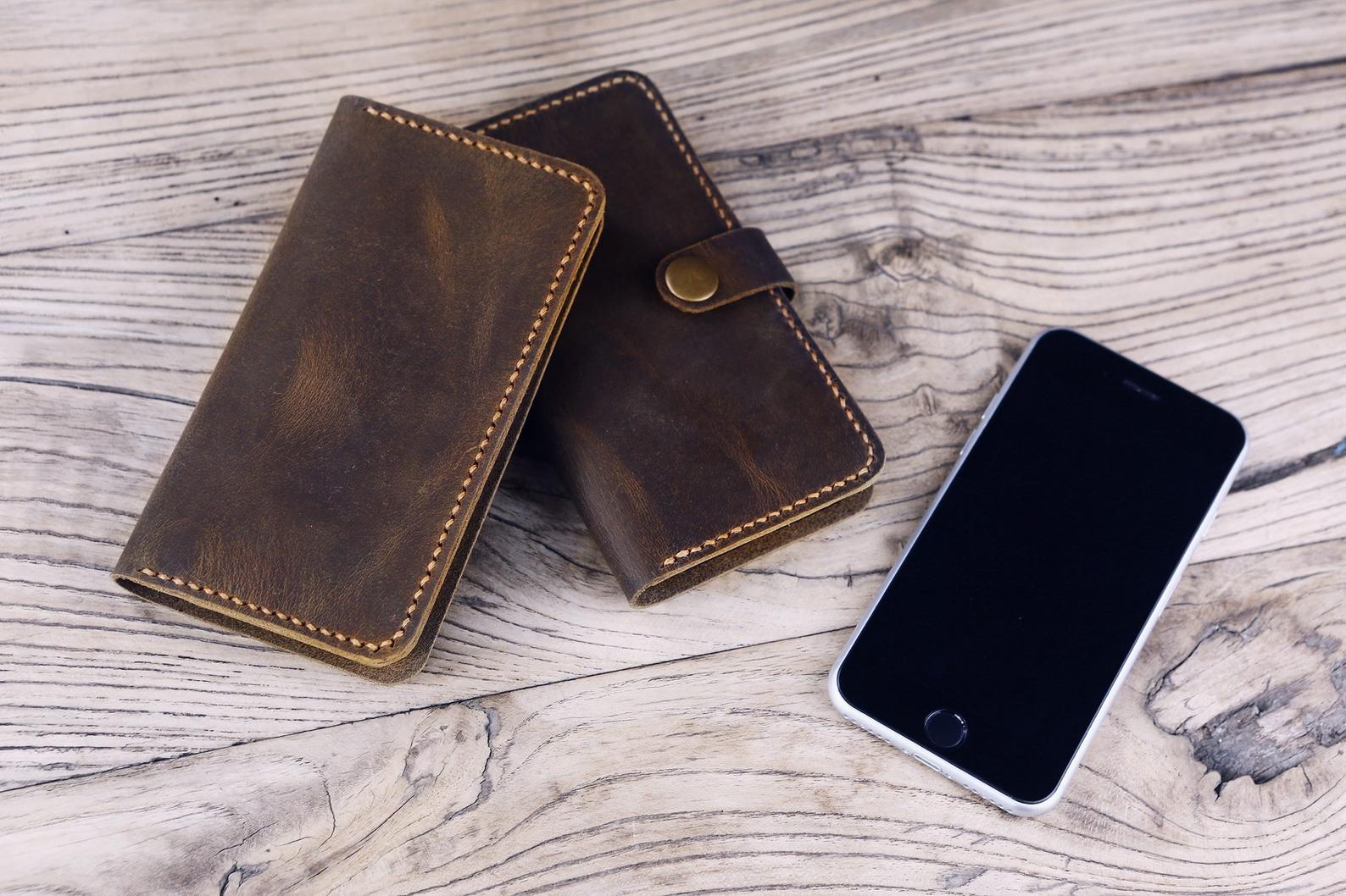 Leather Phone Case Wallet for Men Personalized Phone Wallet 