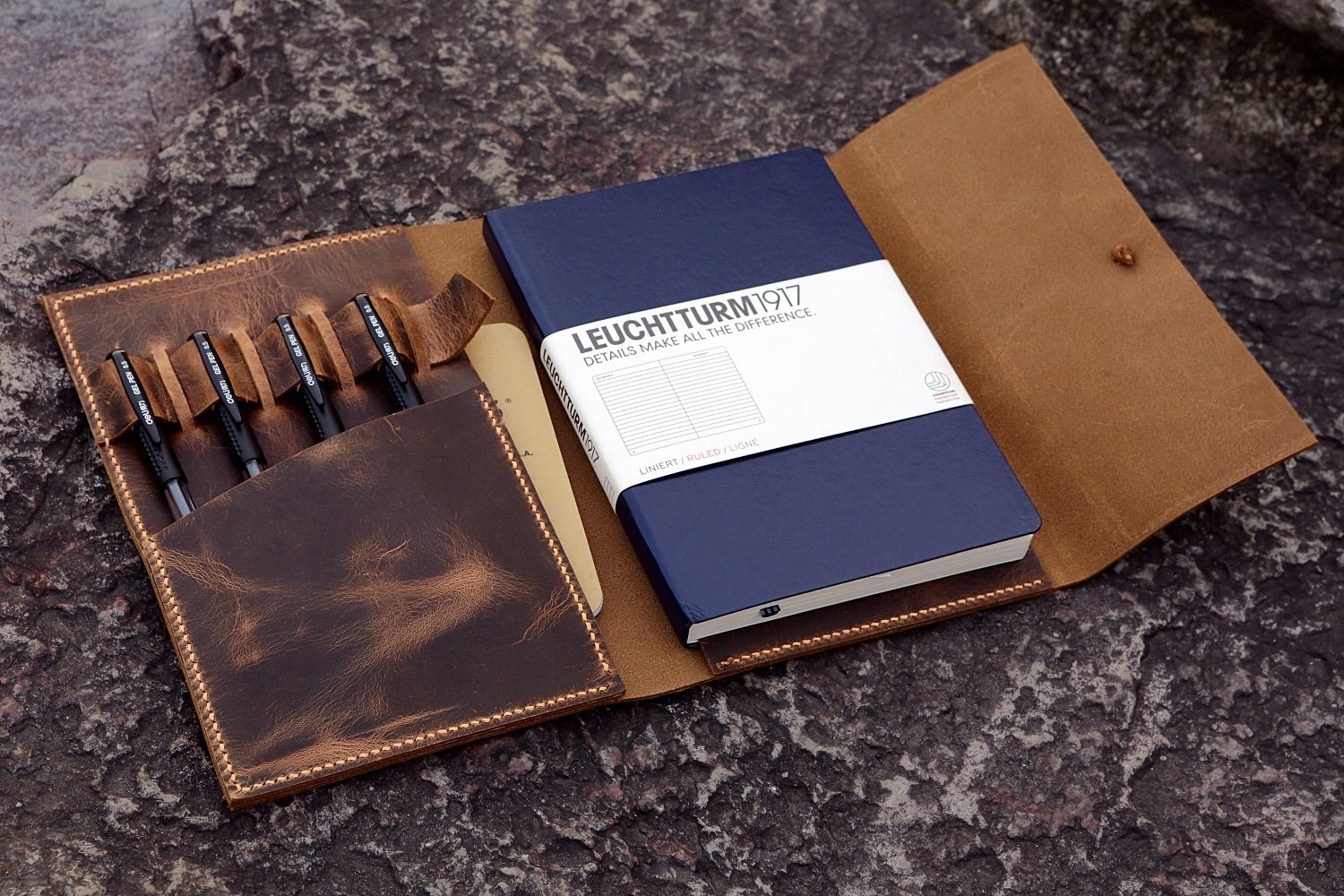 Leather Leuchtturm1917 A5 Notebook Cover - Heritage Brown