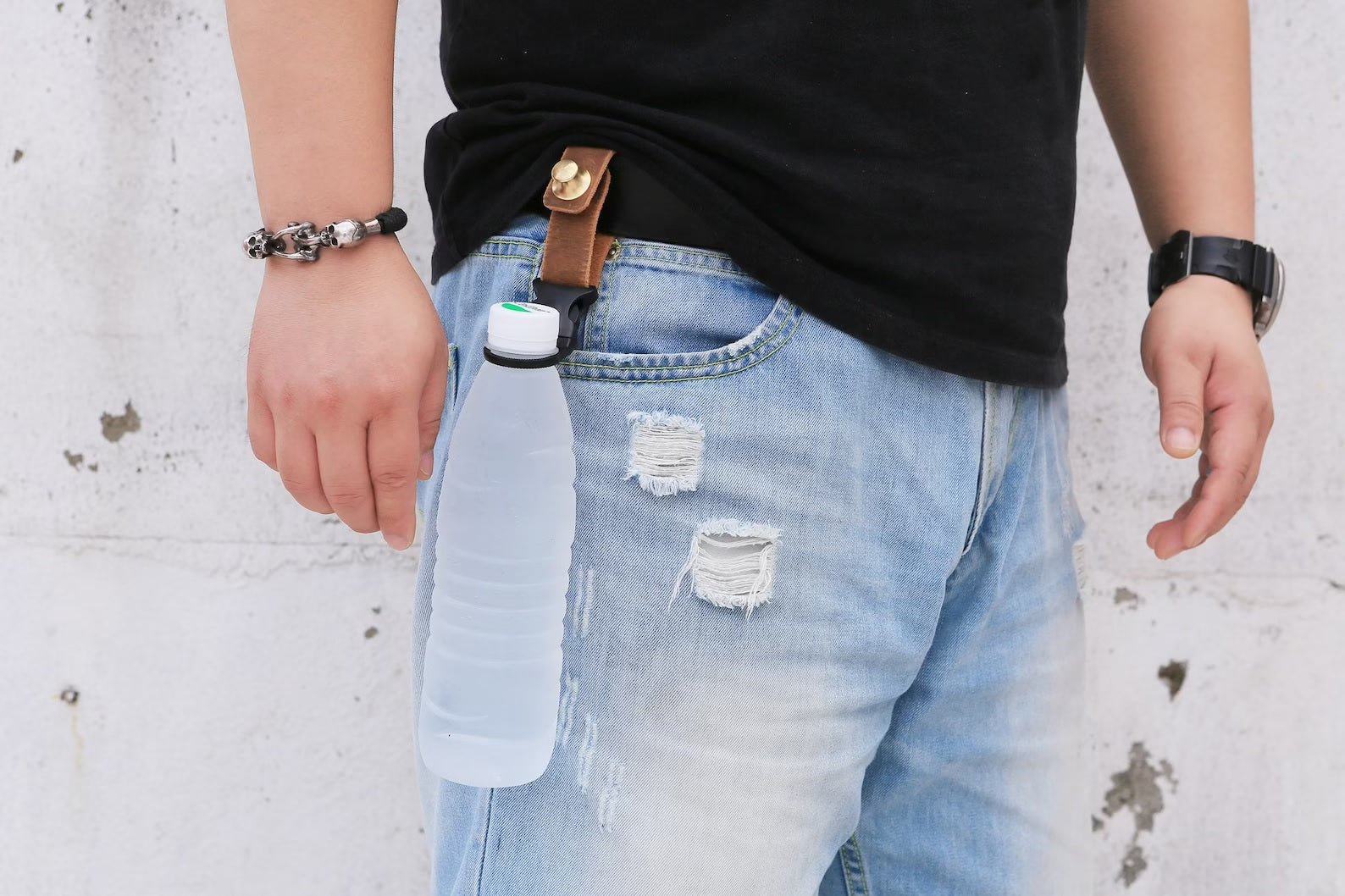 Leather Water Bottle Holster, Water bottle holder