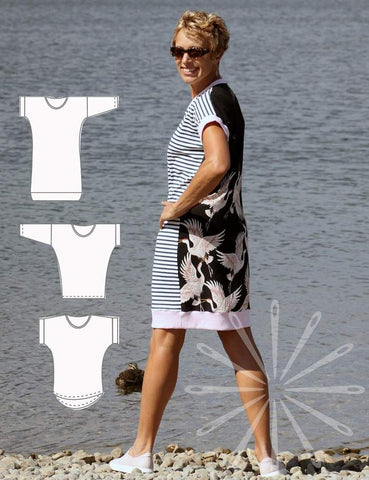 Womens Tee shirt dress and top pdf sewing pattern
