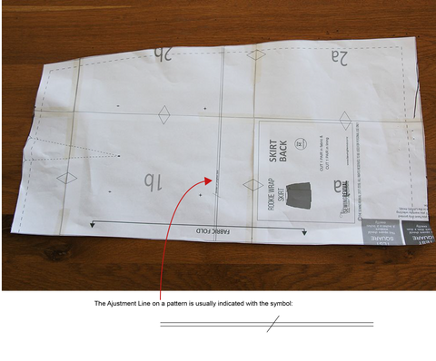 Adjustment lines on a Sewing Pattern