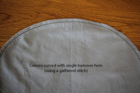 Sewing curved hems convex