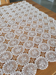 Upcycling a crochet table cloth