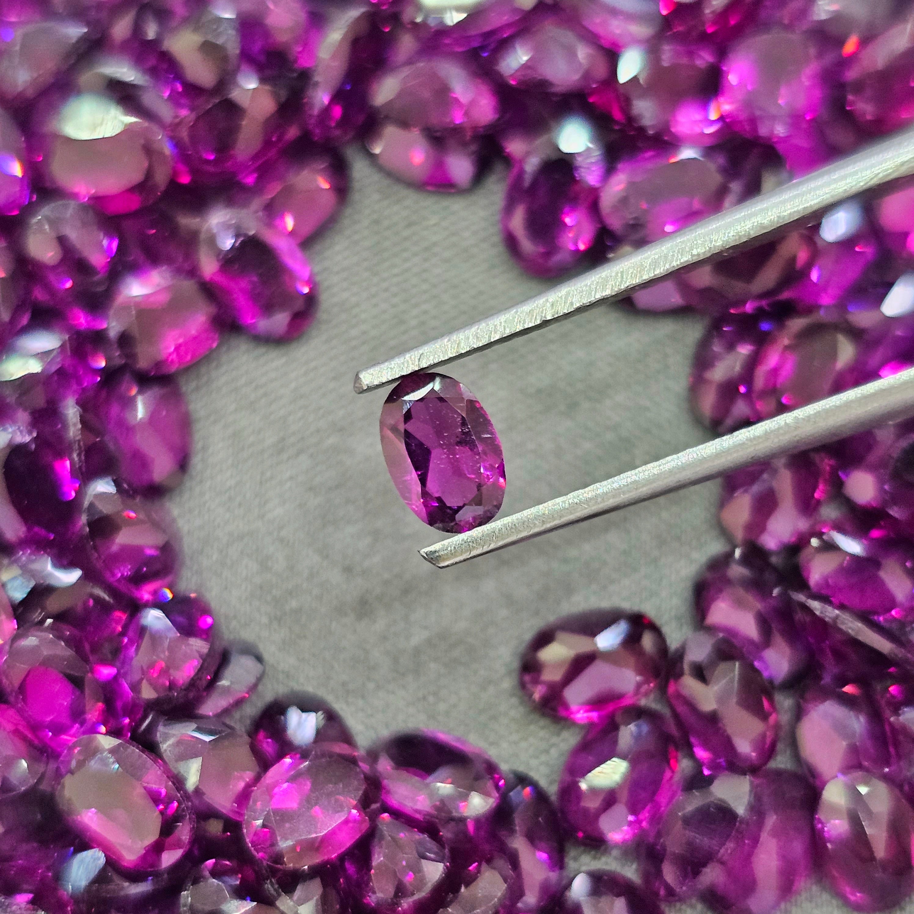 30 Pcs Natural Pink Rhodolite Garnet : Oval Shape | Size 6x4mm and 5x3mm
