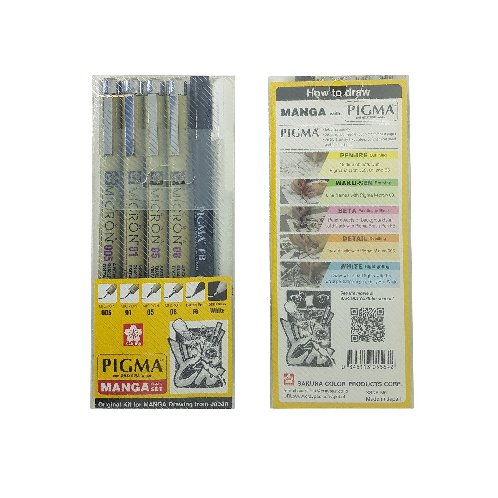 Sakura Pigma Micron Manga Set. Sakura Color products Corporation.